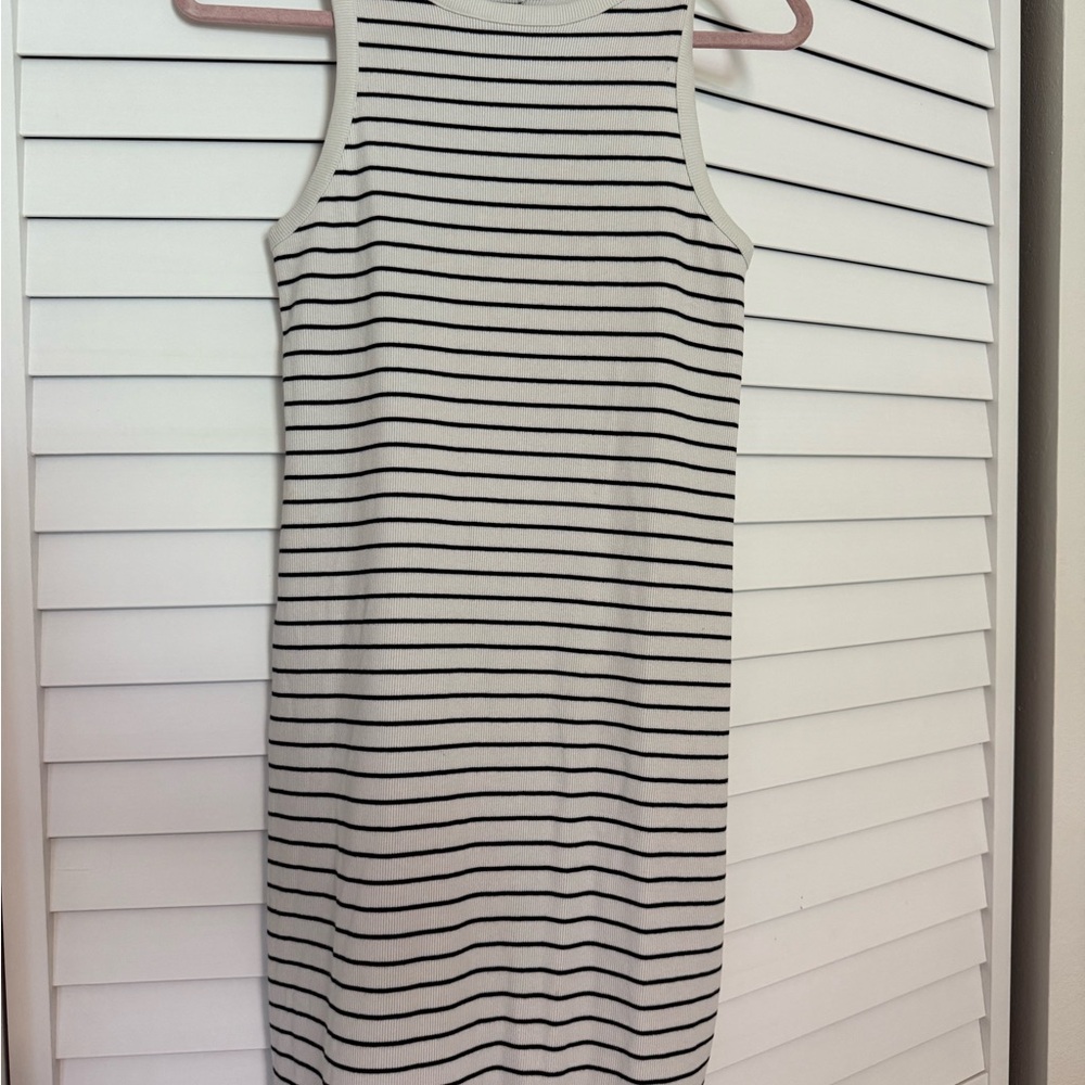a new day Black and White Striped Mini Dress